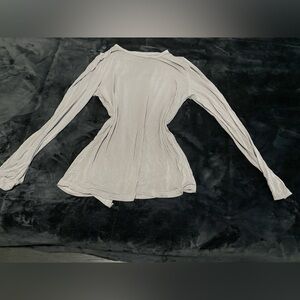 Crz yoga light grey workout top. Tie back.